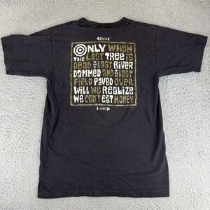 VTG Philosophy Funny Can't‎ Eat Money Quote Art T-Shirt Sz S Single Stitch USA